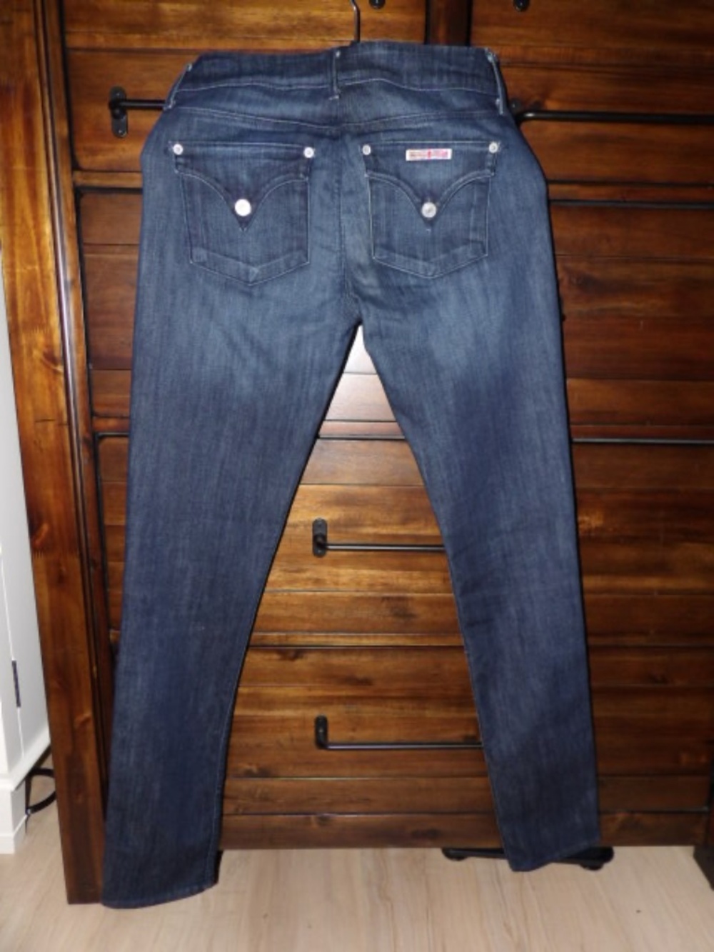 Hudson Skinny Jeans Dark Wash Flap Pocket Premium Denim Size 27